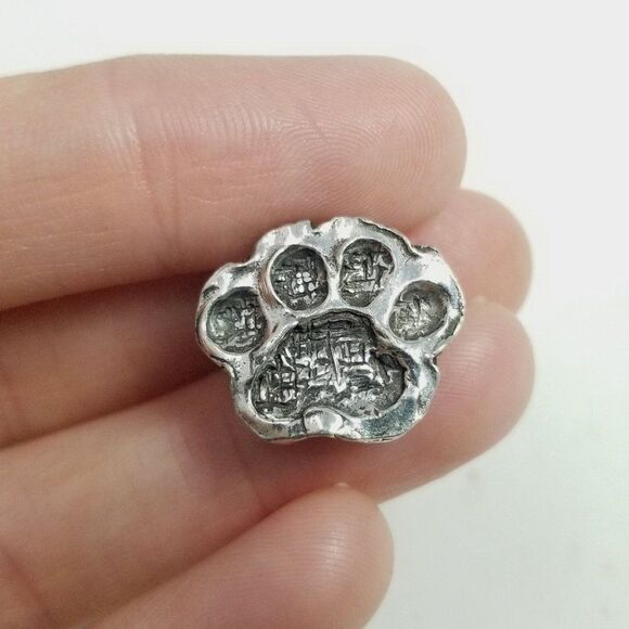 Vintage Animal Print Bear Cat Pin, Silver Tone Brooch, Sports Team Estate - Picture 1 of 6
